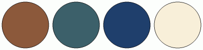 ColorCombo14453 with Hex Colors #8C593B #3C606A #1F3F6C #F8EFD9