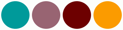 ColorCombo14563 with Hex Colors #009A9A #986472 #6D0000 #FB9B00
