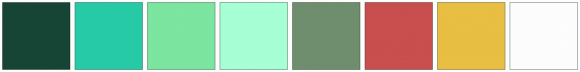 ColorCombo15439 with Hex Colors #174535 #27CAA6 #7CE5A0 #A7FFD5 #6F8E6E ...
