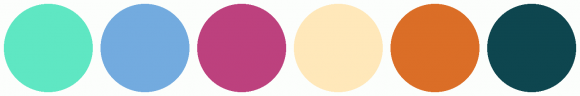 ColorCombo15970 with Hex Colors #5FE7C3 #73ABDF #BD417E #FFE8BA #DB6E27 ...