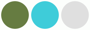 ColorCombo16746 with Hex Colors #667C41 #3ECCD9 #DFDFDF
