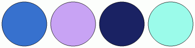 ColorCombo16789 with Hex Colors #3771CE #C8A3F4 #1A2263 #9BFBEA