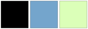 ColorCombo17013 with Hex Colors #000000 #74A5CC #DBFFB8