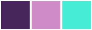 ColorCombo17403 with Hex Colors #47245C #CE8DC7 #47ECD6