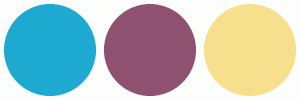 ColorCombo17561 with Hex Colors #1DA9D0 #8E516F #F6E08D