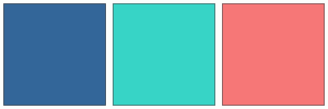 ColorCombo17707 with Hex Colors #336699 #37D4C6 #F67777