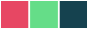 ColorCombo17793 with Hex Colors #E74763 #65DD88 #15424F