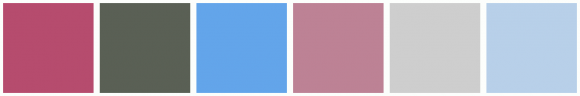 Color Code Cecece ColorCombo15532 with Hex Colors #B64C6E #5A6055 #63A5EA #BD8295 #CECECE ...