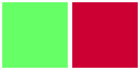 ColorCombo4113 with Hex Colors #66FF66 #CC0033