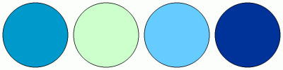 ColorCombo15083 with Hex Colors #0099CC #CCFFCC #66CCFF #003399