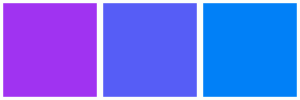 ColorCombo16916 with Hex Colors #A033F1 #565DF6 #0180F7