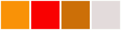 ColorCombo15102 with Hex Colors #F99207 #F90101 #CC6F07 #E3DBDB