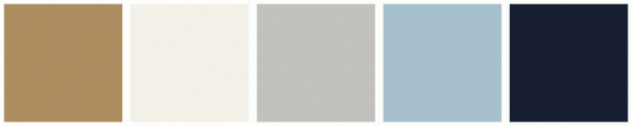 15241d Color ColorCombo15211 with Hex Colors #AD8C5F #F3F0E7 #C2C1BD #A6C0CD #171E31