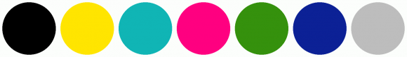 ColorCombo5019 with Hex Colors #000000 #FFE500 #10B5B5 #FF0080 #35910D ...