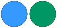ColorCombo5381 with Hex Colors #3399FF #009966