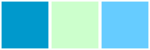 ColorCombo17373 with Hex Colors #0099CC #CCFFCC #66CCFF