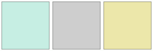 Color Code Cecece ColorCombo15916 with Hex Colors #C6EEE3 #CECECE #ECE7AA