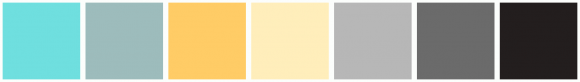 ColorCombo15968 with Hex Colors #6FDFDF #9DBCBC #FFCC66 #FFEEBB #B7B7B7 ...