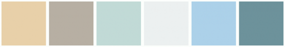 ColorCombo16210 with Hex Colors #E8D0A9 #B7AFA3 #C1DAD6 #ECF0F0 #ACD1E9 ...