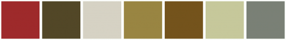 ColorCombo16418 with Hex Colors #9E2A2B #524727 #D6D2C4 #998542 #74531C ...
