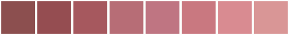 ColorCombo17554 with Hex Colors #8C4F4F #954D51 #A6585E #B76D76 #BF7582 ...