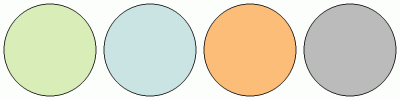 ColorCombo5970 with Hex Colors #D9EDB8 #CAE4E3 #FCBD78 #BBBBBB