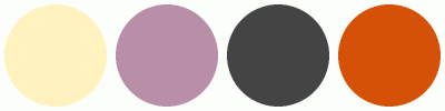 ColorCombo18033 with Hex Colors #FFF2BF #B98EA7 #444444 #D65108