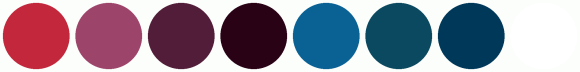 C52237 Color ColorCombo18057 with Hex Colors #C2273C #9D446A #521D38 #290215 #096194 ...