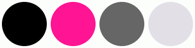ColorCombo6052 with Hex Colors #000000 #FF1493 #666666 #E3DFE6