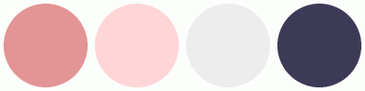 ColorCombo6062 with Hex Colors #E39494 #FFD6D8 #EDEDED #3D3A57