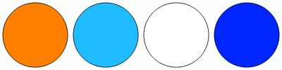 ColorCombo6086 with Hex Colors #FF8000 #1FBCFF #FFFFFF #0026FF