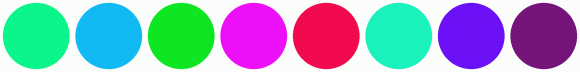 ColorCombo6098 with Hex Colors #0CF58C #11BAF2 #0EE623 #EC0FF7 #F20A4F ...