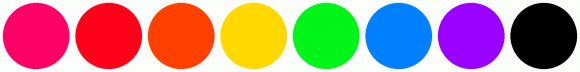 ColorCombo6265 with Hex Colors #FF0066 #FF001A #FF4000 #FFD900 #00F518 ...