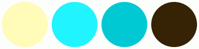1f6357 Color ColorCombo6358 with Hex Colors #FFFBB8 #1FF4FF #00C9D4 #362204