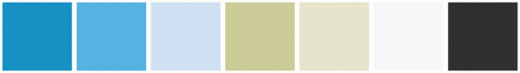 ColorCombo6623 with Hex Colors #1891C4 #56B2E3 #CFE1F2 #CCCC99 #E6E4CC ...