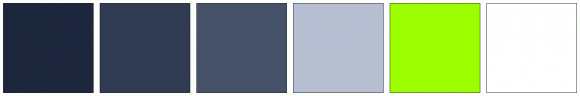 ColorCombo6703 with Hex Colors #1C263C #313C53 #455268 #B6C0D2 #9CFF00 ...
