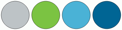 ColorCombo6652 with Hex Colors #BDC3C6 #7BC342 #4AB2D6 #006594