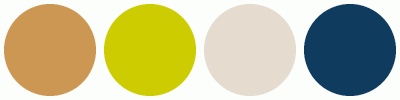 ColorCombo6654 with Hex Colors #CC9752 #CCCC00 #E5DBCF #0F3B5F