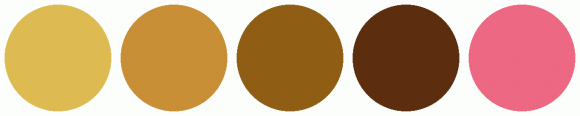 ColorCombo6732 with Hex Colors #DEBB52 #C98F36 #8F5E14 #5C2E0F #ED6883