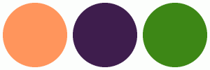 ColorCombo7096 with Hex Colors #FF955C #3E1D4D #3D8716