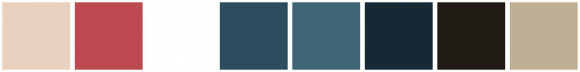 ColorCombo6830 with Hex Colors #E9D1BF #BD4A51 #FFFFFF #2B4D5E #3F6578 ...