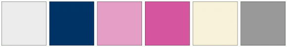 ColorCombo6913 with Hex Colors #ECECEC #003366 #E59FC7 #D6569F #F8F2DA ...