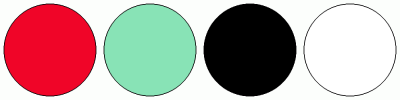 ColorCombo941 with Hex Colors #F00528 #88E3B6 #000000 #FFFFFF