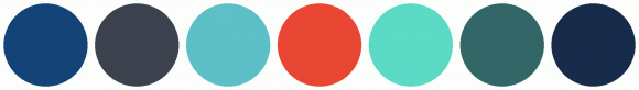ColorCombo6955 with Hex Colors #144477 #3C424E #5DC0C6 #E94733 #5BDAC5 ...