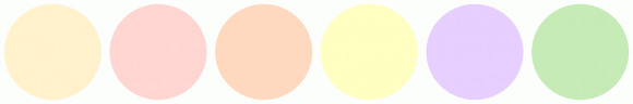 ColorCombo6993 with Hex Colors #FFF2CC #FFD6D1 #FFD9BF #FFFFC2 #E7CFFF ...