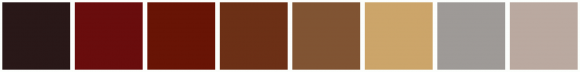 ColorCombo7157 with Hex Colors #291818 #690D0D #681405 #6C3016 #805433 ...