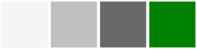 ColorCombo7362 with Hex Colors #F5F5F5 #C0C0C0 #696969 #008000
