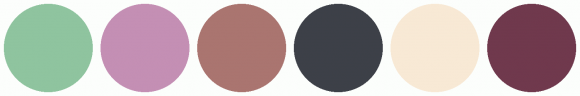 ColorCombo10733 with Hex Colors #8FC49F #C48FB4 #AA7570 #3D4048 #F8E9D5 ...