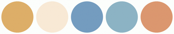 ColorCombo7425 with Hex Colors #DDAE68 #F8E9D5 #749CBF #8CB3C4 #DB976F