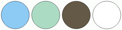 ColorCombo7482 with Hex Colors #8DCAF4 #ACDBC4 #635946 #FFFFFF